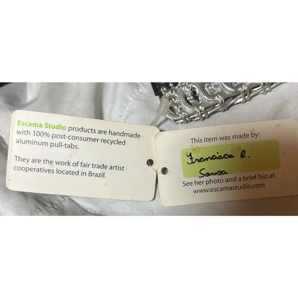 New-Escama Studio - Cuff Bracelet- Handmade Recycled Pull Tabs -2.5 In X 7 In - Picture 4 of 5